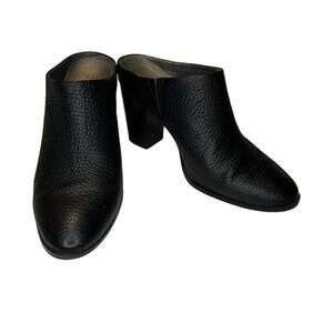Baretraps posture plus Caitee Mules Black pebbled leather block heel women 7.5M
